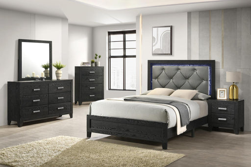 Black Led King Bed - Furniture Bros & Mattress (Bolingbrook, IL)