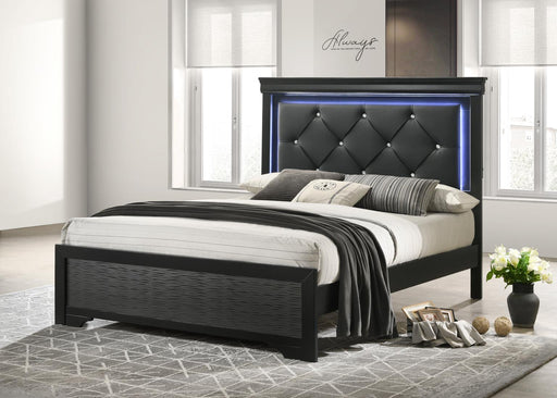 B395 Black Led Bed Frame - Furniture Bros & Mattress (Bolingbrook, IL)