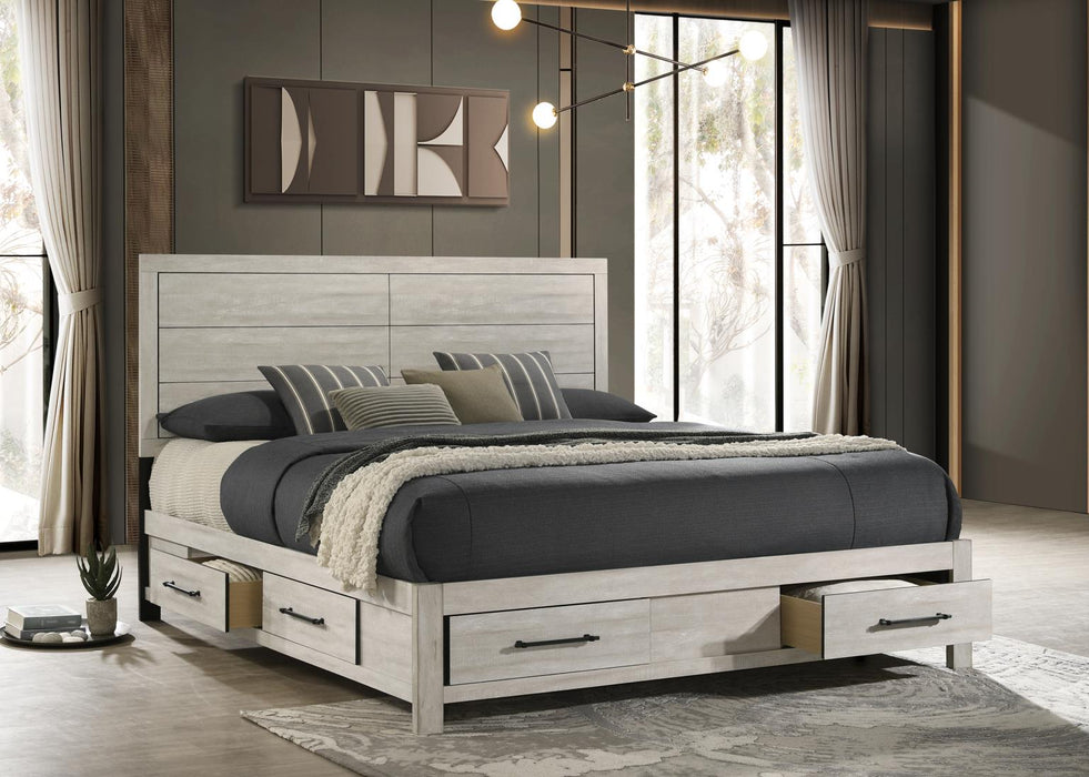 Dusty Gray Oak King Bed