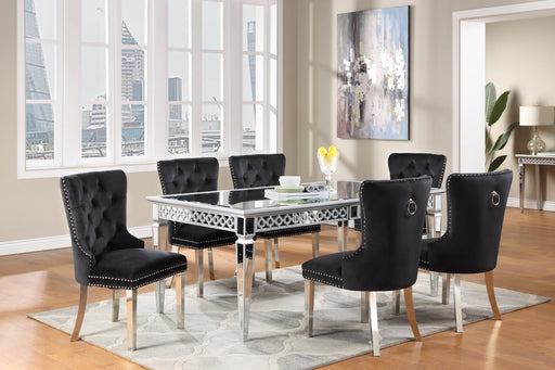 D082 Table-4 Velvet Side Chairs - Furniture Bros & Mattress (Bolingbrook, IL)