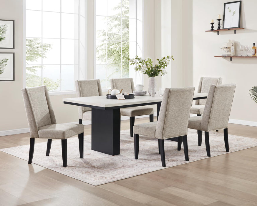 Black/Vory White Dining Uph Side Chair