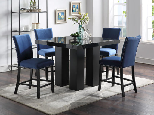 D132 Counter Table With 4 Leather Chairs - Furniture Bros & Mattress (Bolingbrook, IL)