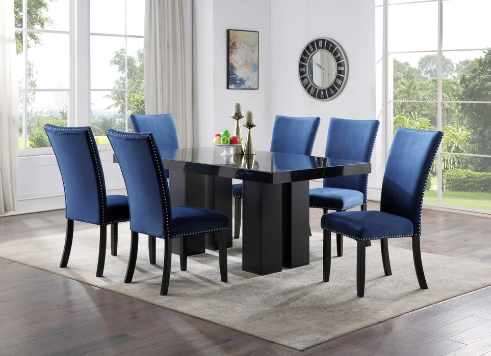 D133 Dining Table-6 Black Chairs