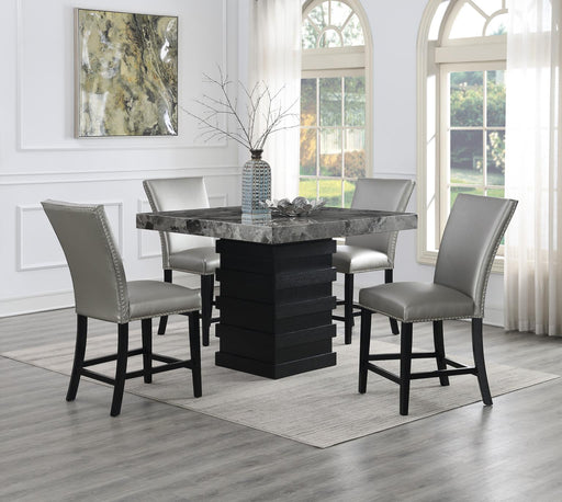 D136 Counter Table With 4 Leather Chairs - Furniture Bros & Mattress (Bolingbrook, IL)