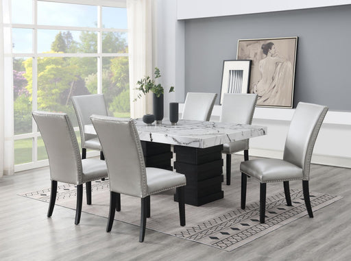 D139 Dining Table With 4 Leather Chairs - Furniture Bros & Mattress (Bolingbrook, IL)