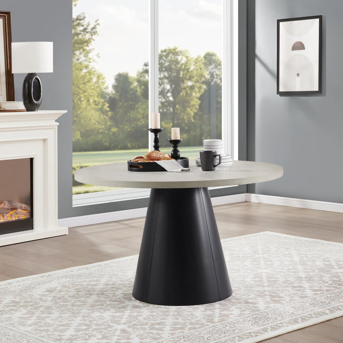 Black/Ivory Melamin Round Dining Table