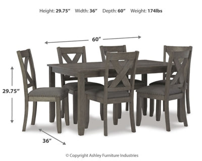 Caitbrook Dining Table and Chairs (Set of 7) - Furniture Bros & Mattress (Bolingbrook, IL)