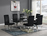 G-081-T-BLACK Dining Table-Black Marble-4 Velvet Chairs - Furniture Bros & Mattress (Bolingbrook, IL)
