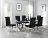 G-082-T-BLACK Dining Table-Black Marble-4 Velvet Chairs - Furniture Bros & Mattress (Bolingbrook, IL)