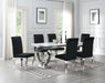 G-082-T-WHITE Dining Table White Marble-4 Velvet Chairs - Furniture Bros & Mattress (Bolingbrook, IL)