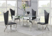 G-108 Glamour Dining Table-4 Velvet Chairs - Furniture Bros & Mattress (Bolingbrook, IL)