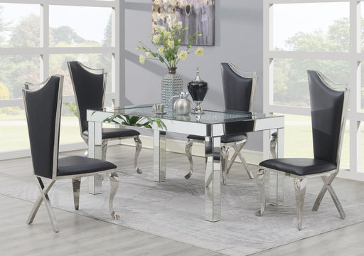G-108 Glamour Dining Table-4 Velvet Chairs - Furniture Bros & Mattress (Bolingbrook, IL)