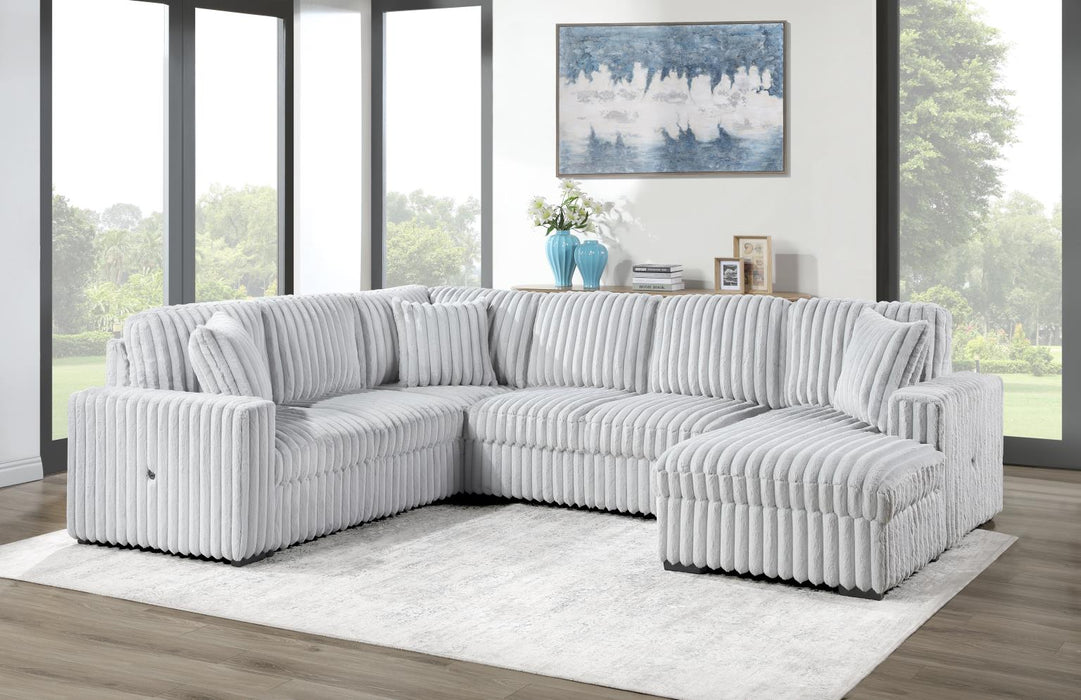 U299 Gray 3 Pc Sectional With Usb