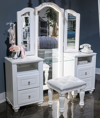 Kozlani Vanity with Mirror - Furniture Bros & Mattress (Bolingbrook, IL)