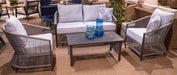 Bridges Beach Outdoor Love/Chairs/Table Set (Set of 4) - Furniture Bros & Mattress (Bolingbrook, IL)