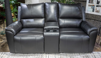 Glossmore Reclining Loveseat with Console - Furniture Bros & Mattress (Bolingbrook, IL)