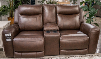 Gravier Power Reclining Loveseat with Console - Furniture Bros & Mattress (Bolingbrook, IL)