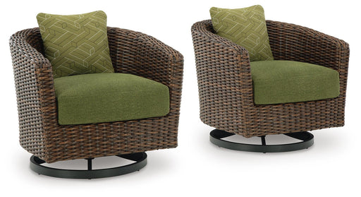Horizon Hall Outdoor Swivel Lounge Chair with Cushion - Furniture Bros & Mattress (Bolingbrook, IL)