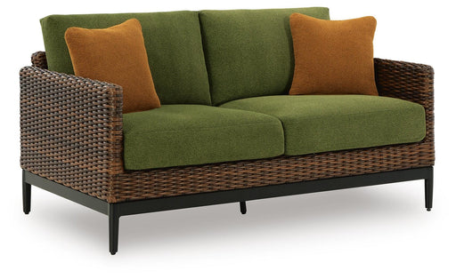 Horizon Hall Outdoor Loveseat with Cushion - Furniture Bros & Mattress (Bolingbrook, IL)