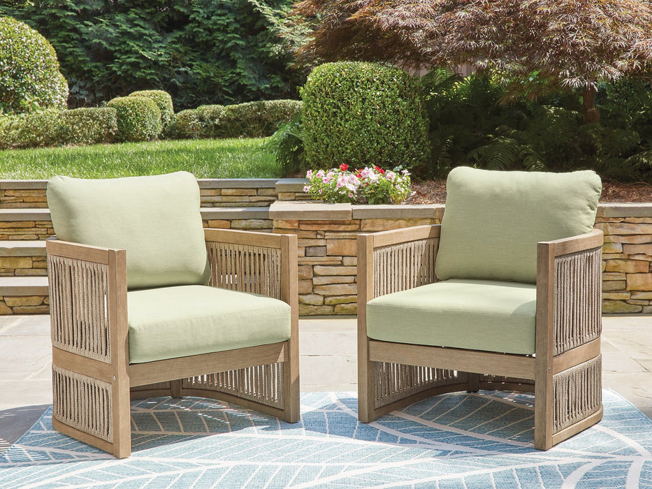 Serena Shores Outdoor Lounge Chair (Set of 2) - Furniture Bros & Mattress (Bolingbrook, IL)