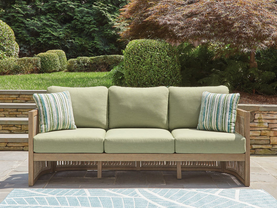 Serena Shores Outdoor Sofa with Cushion - Furniture Bros & Mattress (Bolingbrook, IL)