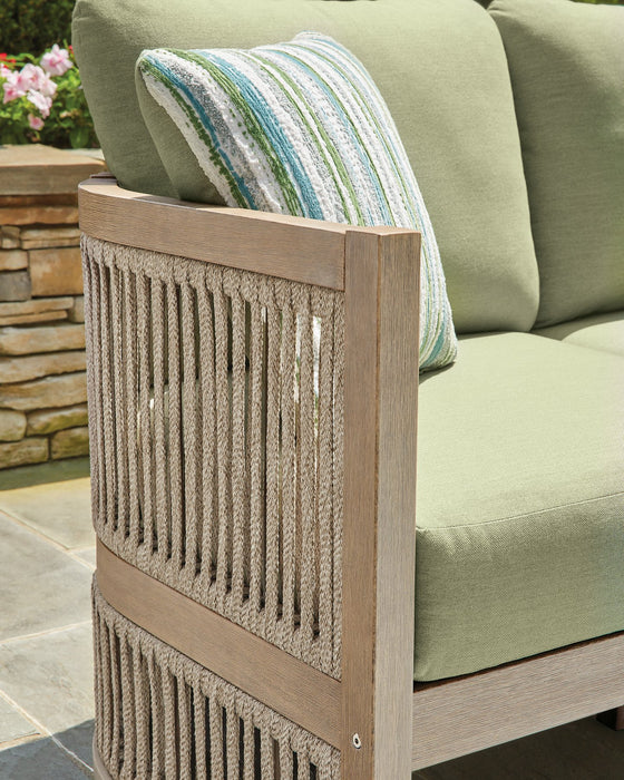 Serena Shores Outdoor Sofa with Cushion - Furniture Bros & Mattress (Bolingbrook, IL)