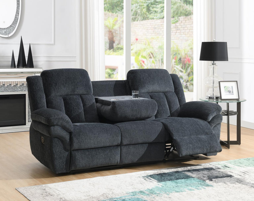 Gray Motion Sofa W/Drop Down Table