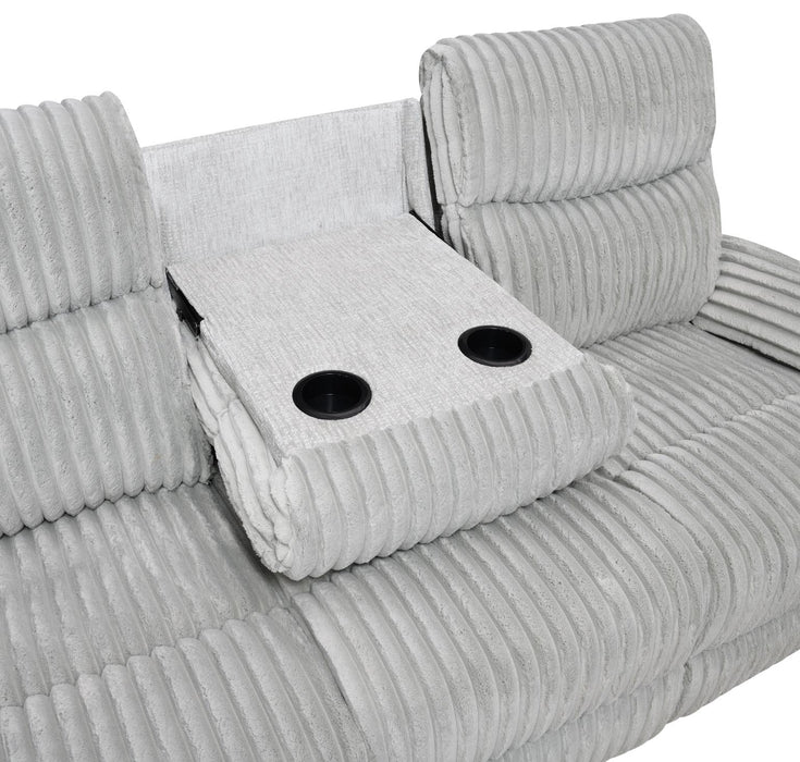 Gray Corduroy Motion Loveseat