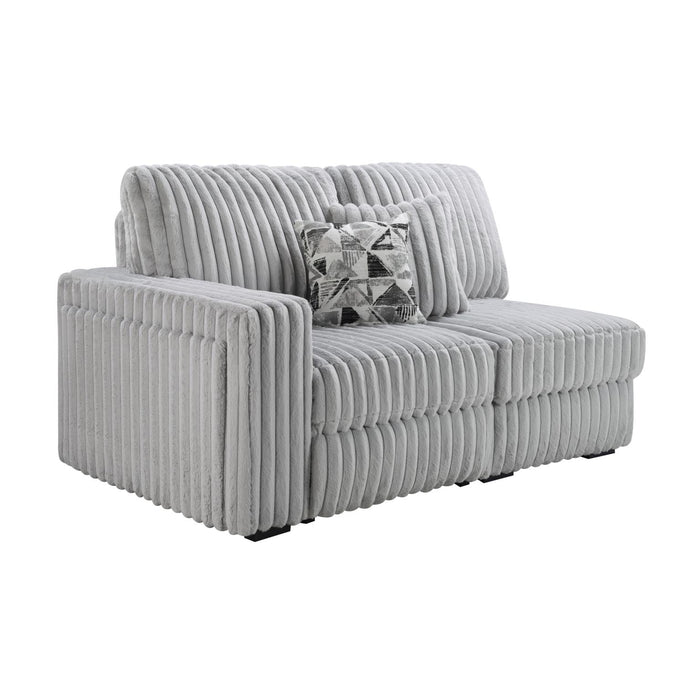 Gray Corduroy Power Reclining 4 Pc Sectional W/2 Wireless Charger