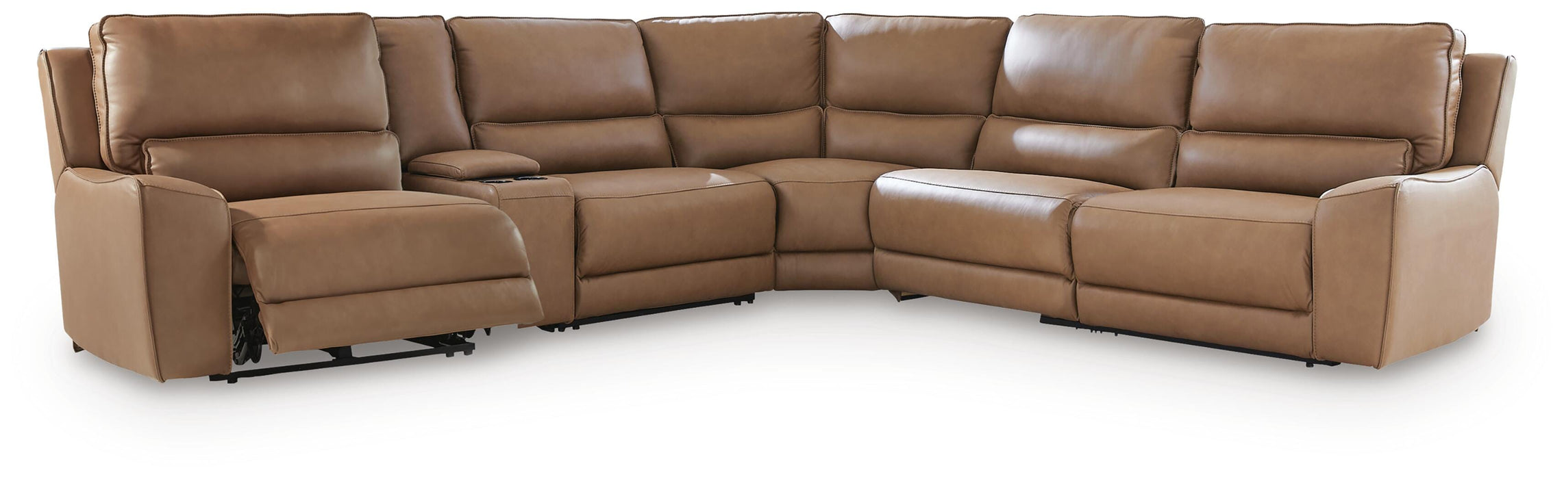 DeepWakes Reclining Sectional with Storage Console - Furniture Bros & Mattress (Bolingbrook, IL)