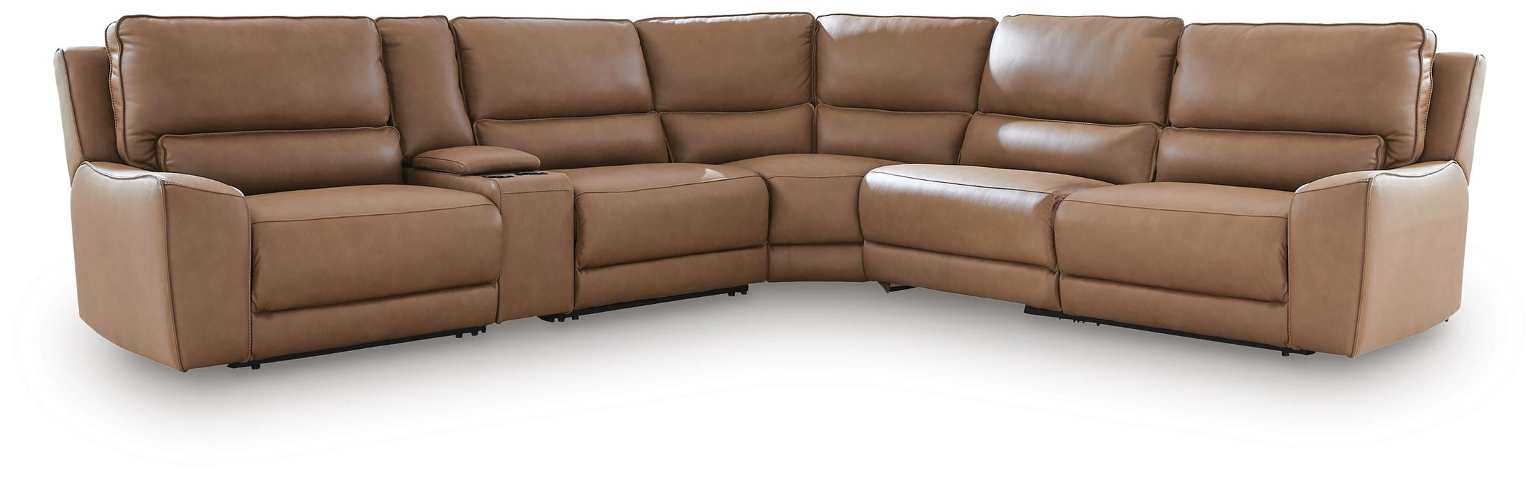 DeepWakes Reclining Sectional with Storage Console - Furniture Bros & Mattress (Bolingbrook, IL)