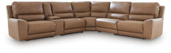 DeepWakes Reclining Sectional with Storage Console - Furniture Bros & Mattress (Bolingbrook, IL)