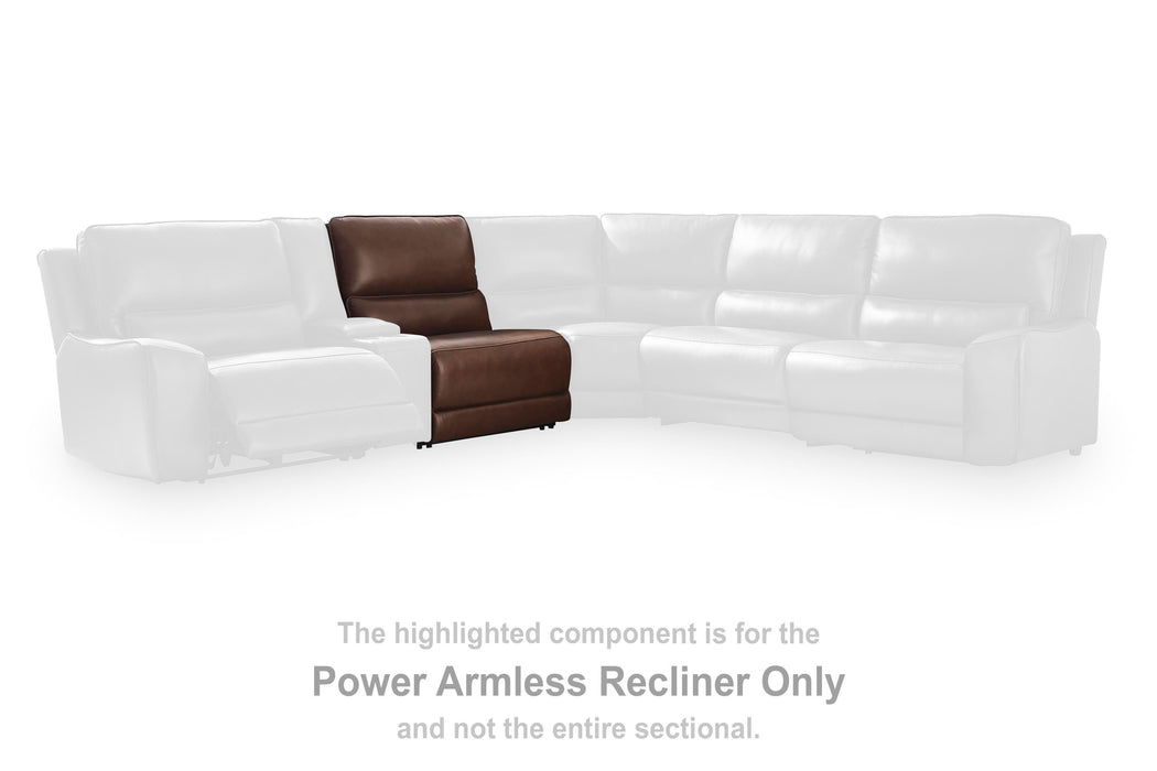 DeepWakes Reclining Sectional with Storage Console - Furniture Bros & Mattress (Bolingbrook, IL)