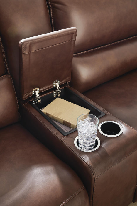 DeepWakes Reclining Sectional with Storage Console - Furniture Bros & Mattress (Bolingbrook, IL)