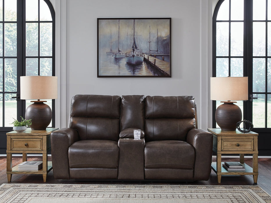 Crossplex Power Reclining Loveseat with Console - Furniture Bros & Mattress (Bolingbrook, IL)