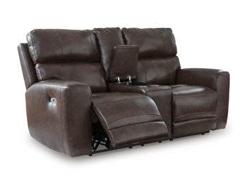 Crossplex Power Reclining Loveseat with Console - Furniture Bros & Mattress (Bolingbrook, IL)