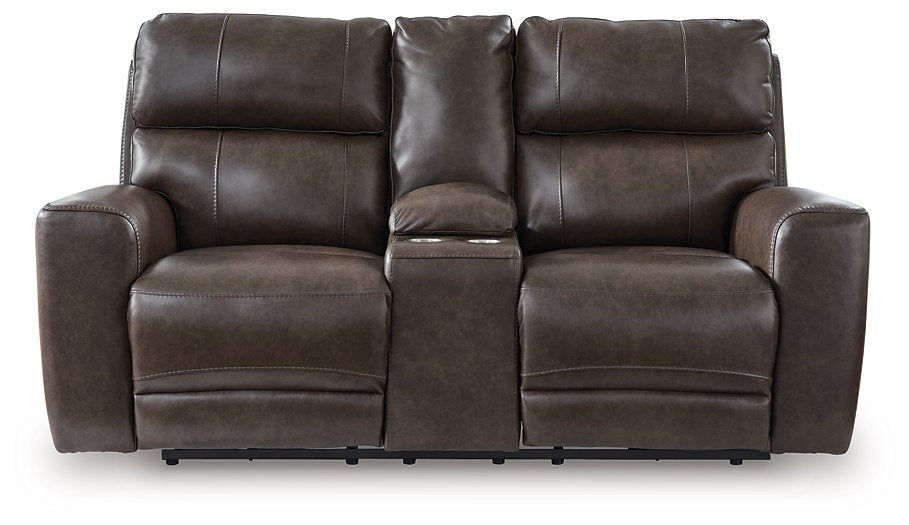 Crossplex Power Reclining Loveseat with Console - Furniture Bros & Mattress (Bolingbrook, IL)