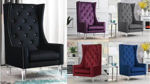 KingArthur HIGH BACK WING CHAIR - D2091-PUR - Furniture Bros & Mattress (Bolingbrook, IL)