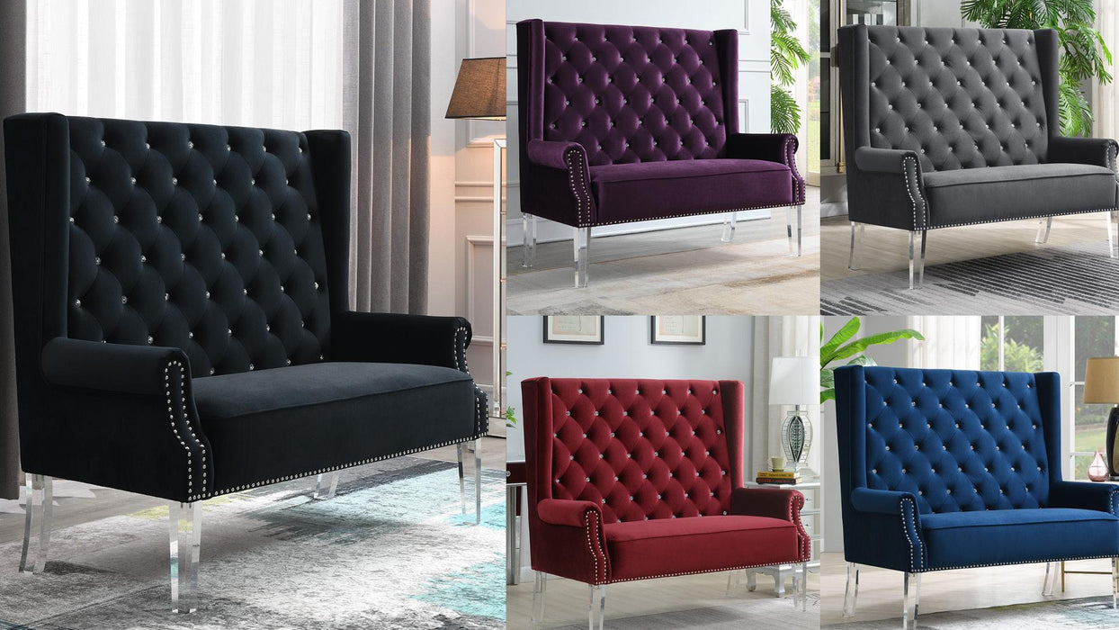 Primrose HIGH BACK WING BENCH - D2095-PUR