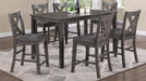 Peter COUNTER HEIGHT TABLE W/6 SIDE CHAIRS - D160-7 - Furniture Bros & Mattress (Bolingbrook, IL)