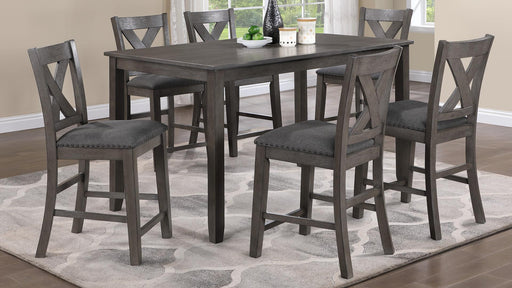 Peter COUNTER HEIGHT TABLE W/6 SIDE CHAIRS - D160-7 - Furniture Bros & Mattress (Bolingbrook, IL)