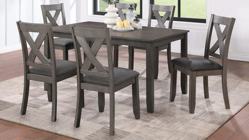 Peter DINING TABLE W/6 SIDE CHAIRS - D161-7 - Furniture Bros & Mattress (Bolingbrook, IL)