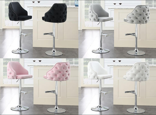 Alma
 PINK VELVET BAR STOOL - ST105-PNK - Furniture Bros & Mattress (Bolingbrook, IL)