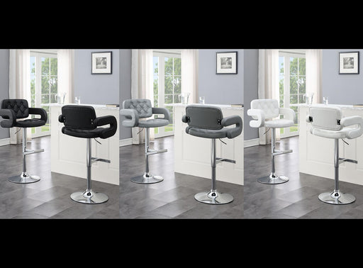 Angelina GRAY LEATHER PU BAR STOOL - ST120-GRY - Furniture Bros & Mattress (Bolingbrook, IL)