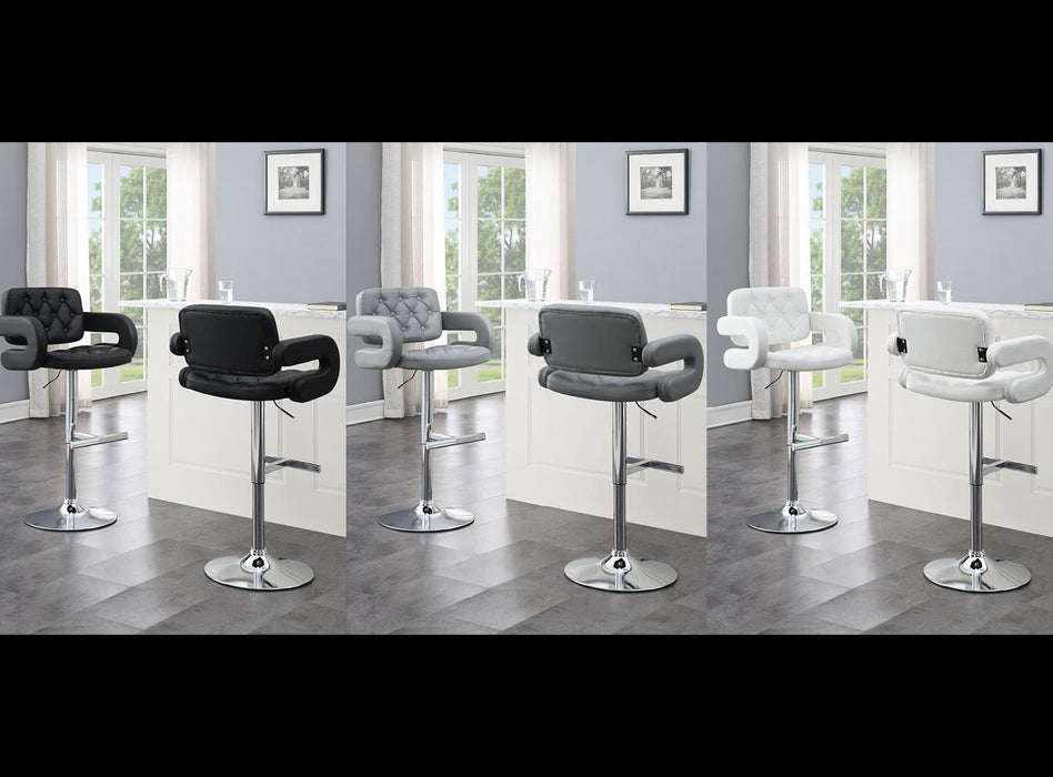 Angelina GRAY LEATHER PU BAR STOOL - ST120-GRY - Furniture Bros & Mattress (Bolingbrook, IL)