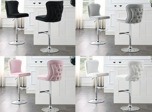 Amelia GRAY VELVET BAR STOOL - ST110-GRY - Furniture Bros & Mattress (Bolingbrook, IL)