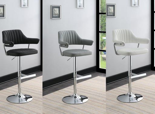 Annabelle WHITE LEATHER PU BAR STOOL - ST125-WHT - Furniture Bros & Mattress (Bolingbrook, IL)