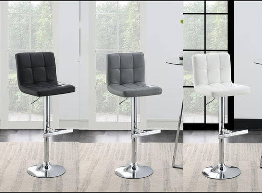 Ariel GRAY LEATHER PU BAR STOOL - ST140-GRY - Furniture Bros & Mattress (Bolingbrook, IL)