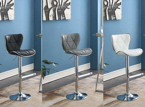 Aria GRAY LEATHER PU BAR STOOL - ST135-GRY - Furniture Bros & Mattress (Bolingbrook, IL)