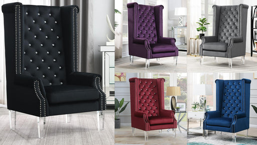 KingDavid HIGH BACK WING CHAIR - D2090-PUR - Furniture Bros & Mattress (Bolingbrook, IL)